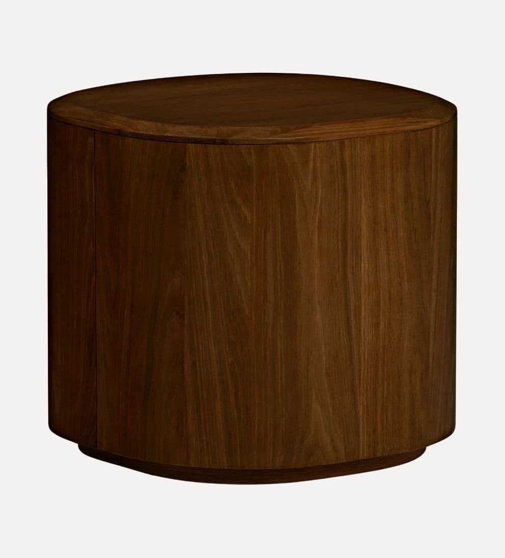 Blair Side Table Walnut - The Blair Side Table brings a touch of quirkiness to your living space with its bold island-like shape and floating