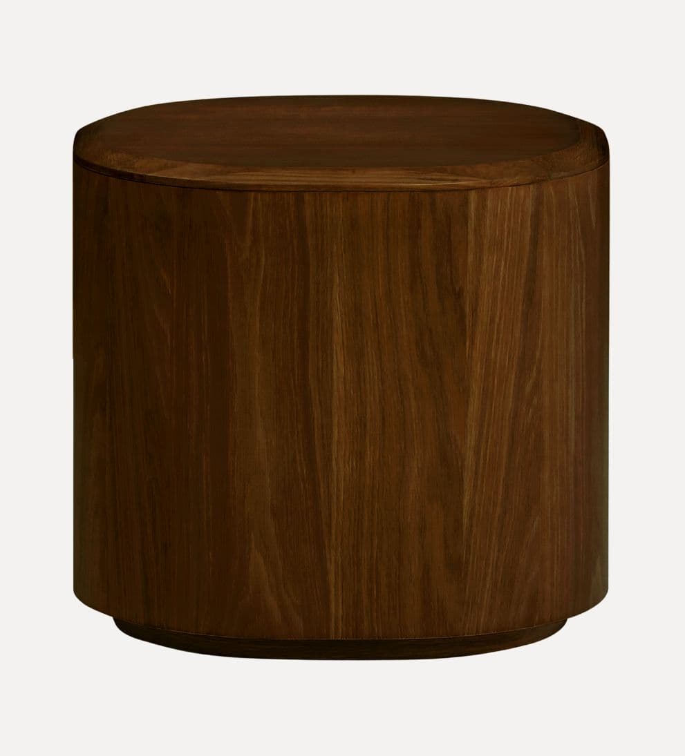 Blair Side Table Walnut - The Blair Side Table brings a touch of quirkiness to your living space with its bold island-like shape and floating