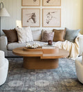 Emma White Oak Tiered Coffee Table - This asymmetrical top coffee table will bring a creative touch to any area - talk about a conversation starter!
