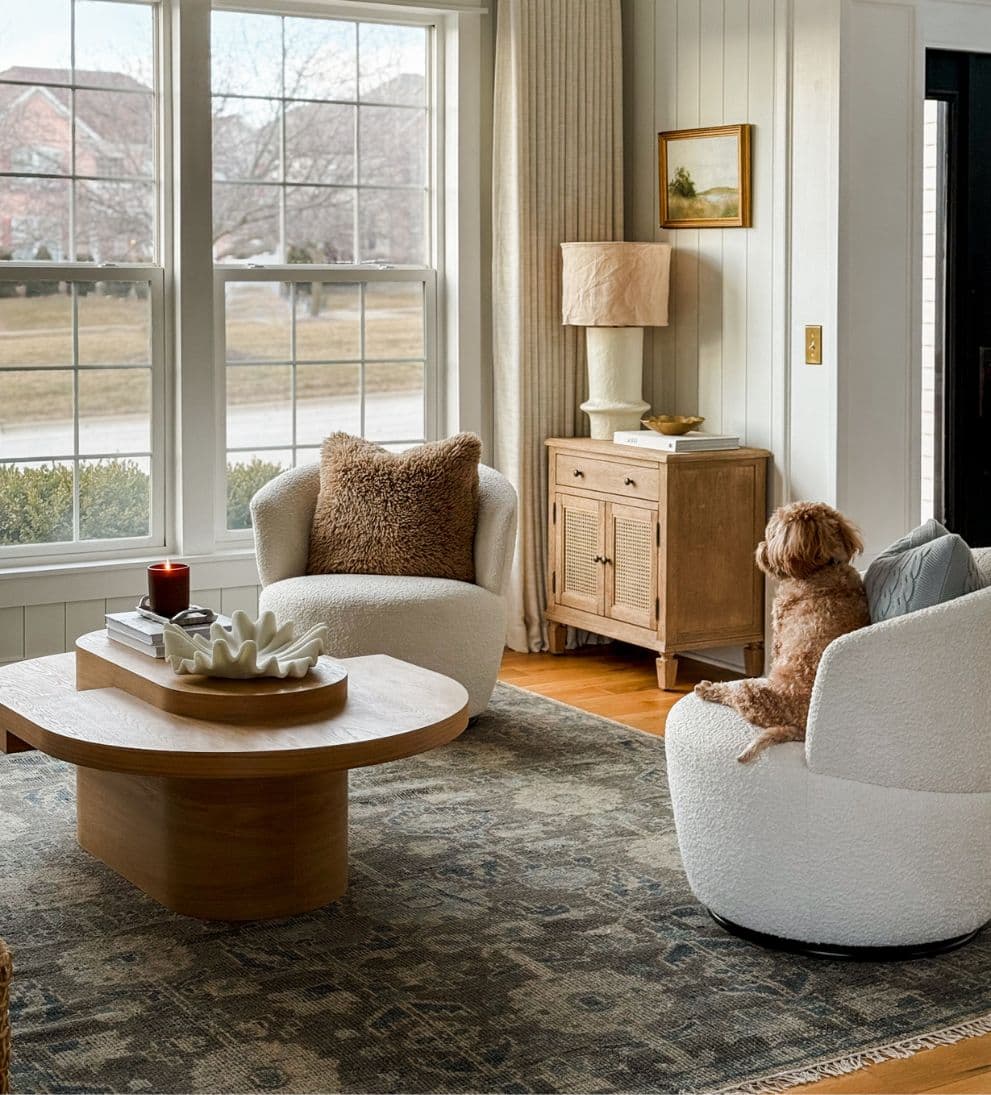 Emma White Oak Tiered Coffee Table - This asymmetrical top coffee table will bring a creative touch to any area - talk about a conversation starter!