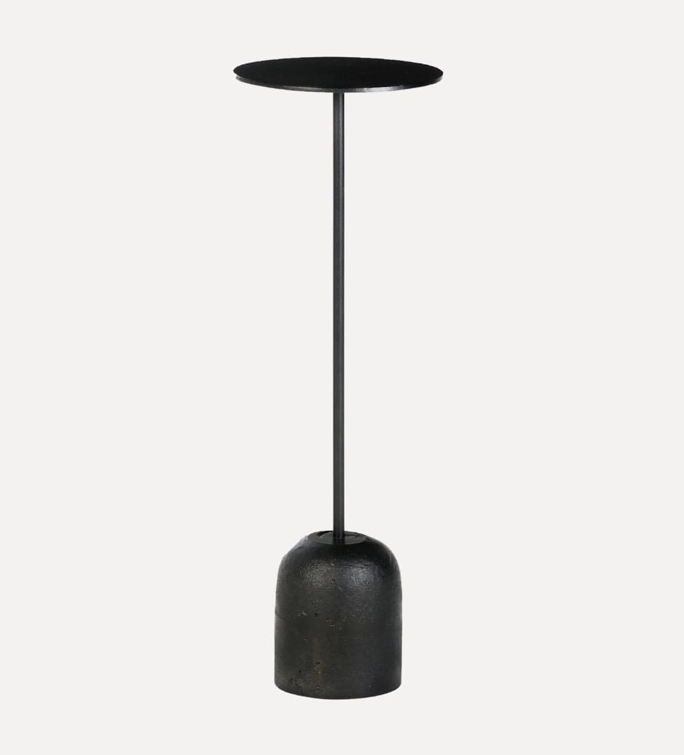 Abigail Cocktail Table - Our petite Amy Cocktail Table features a sculpted, cast steel base finished with a sandblasted texture. - A dark oil finish