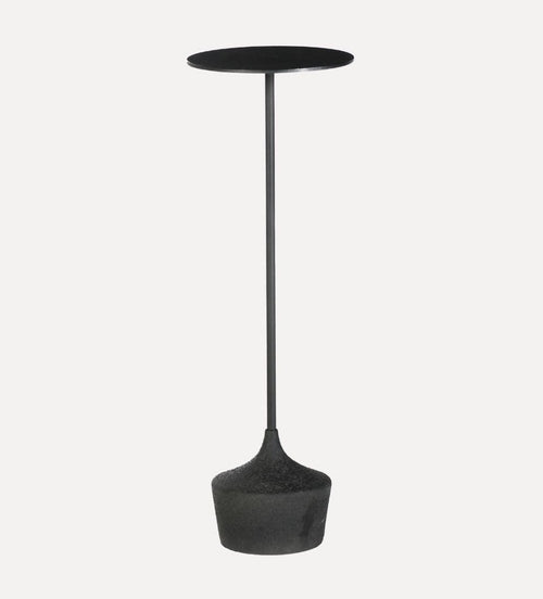 Abigail Cocktail Table - Our petite Amy Cocktail Table features a sculpted, cast steel base finished with a sandblasted texture. - A dark oil finish