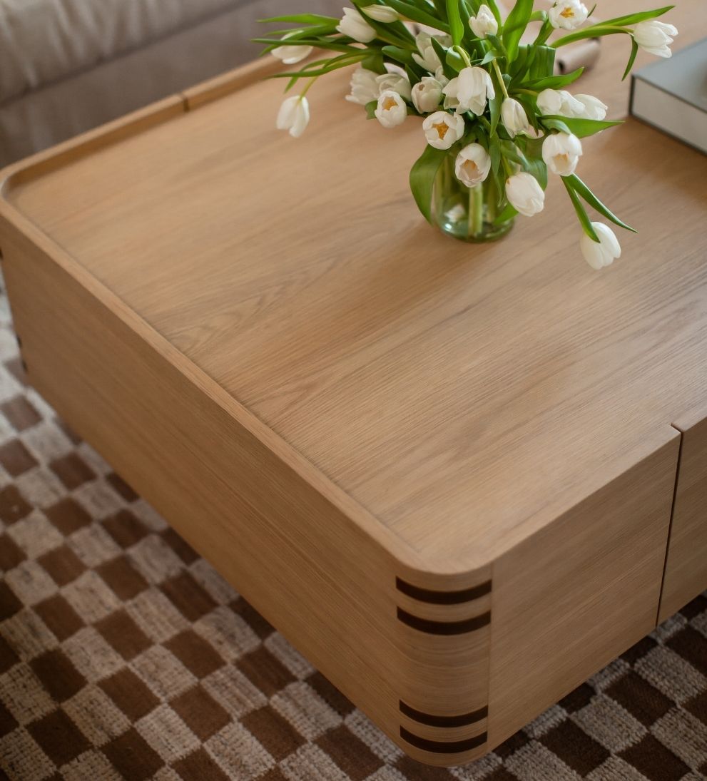 Astrid Coffee Table - Dimensions: 56 L x 36 W x 17 H |?Weight: 164 lbsThe Astrid Coffee Table is a study in quiet confidence¡ªstructured yet inviting