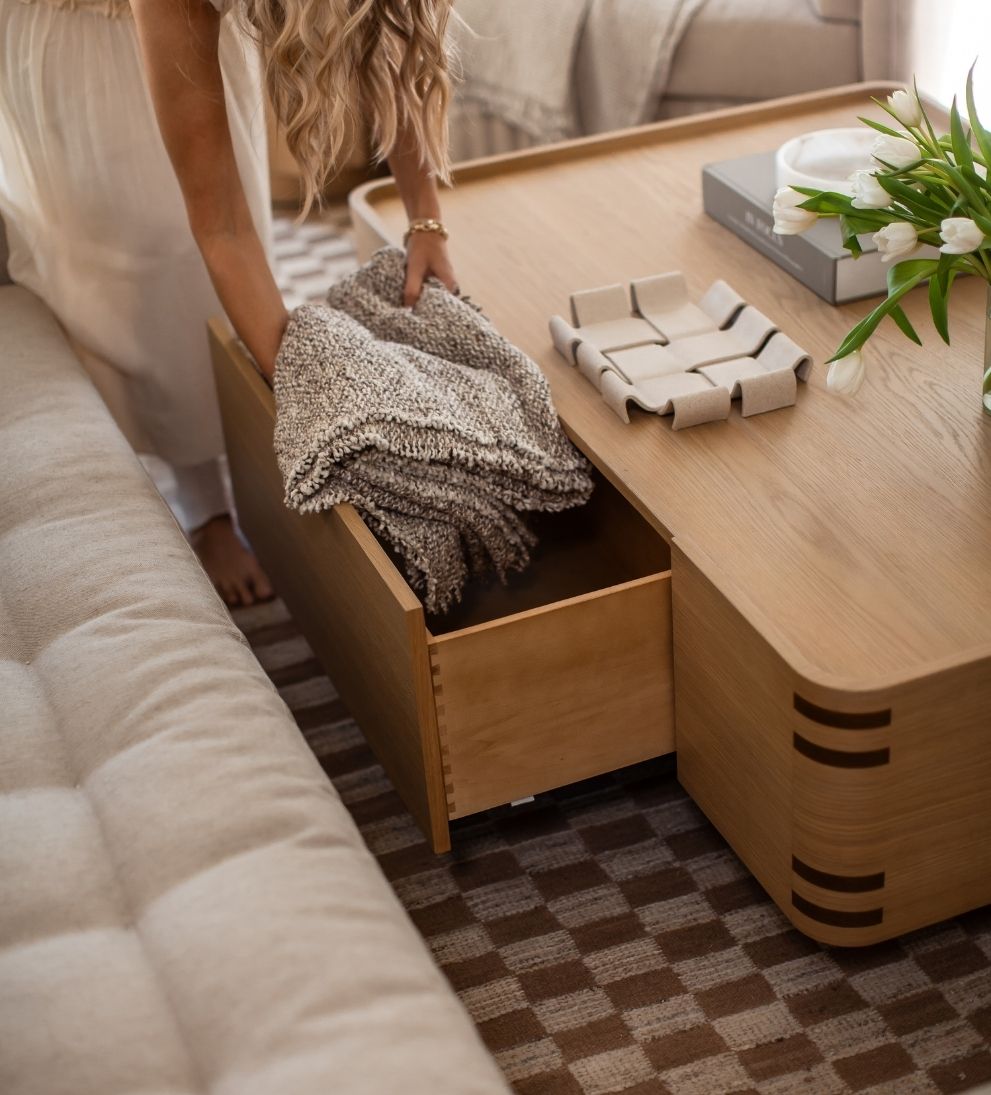 Astrid Coffee Table - Dimensions: 56 L x 36 W x 17 H |?Weight: 164 lbsThe Astrid Coffee Table is a study in quiet confidence¡ªstructured yet inviting