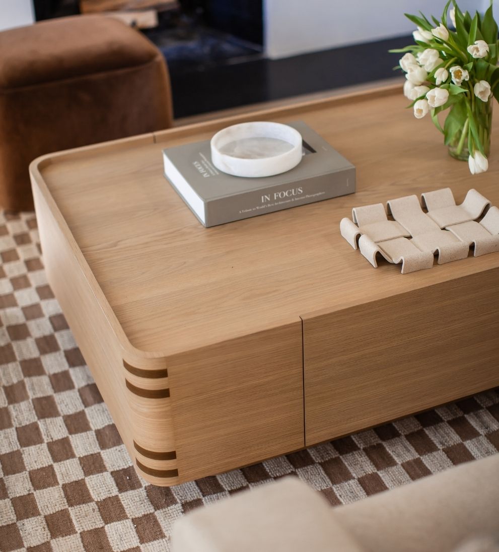 Astrid Coffee Table - Dimensions: 56 L x 36 W x 17 H |?Weight: 164 lbsThe Astrid Coffee Table is a study in quiet confidence¡ªstructured yet inviting