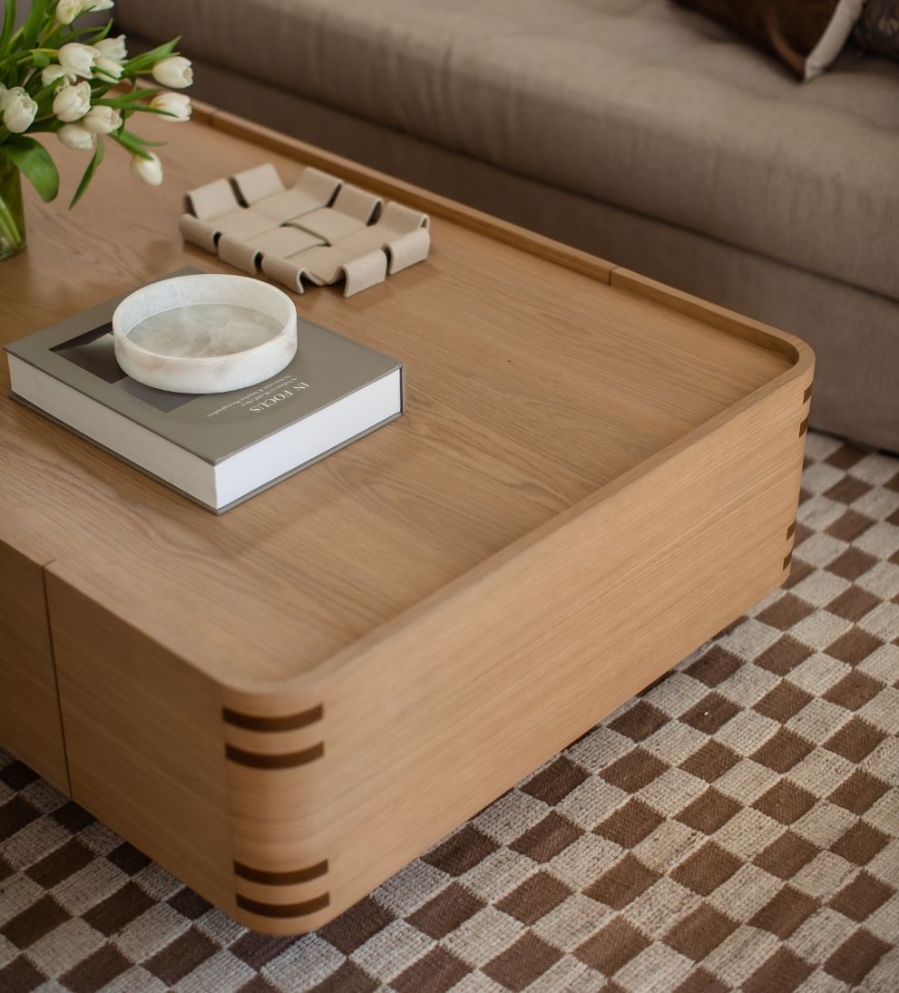 Astrid Coffee Table - Dimensions: 56 L x 36 W x 17 H |?Weight: 164 lbsThe Astrid Coffee Table is a study in quiet confidence¡ªstructured yet inviting