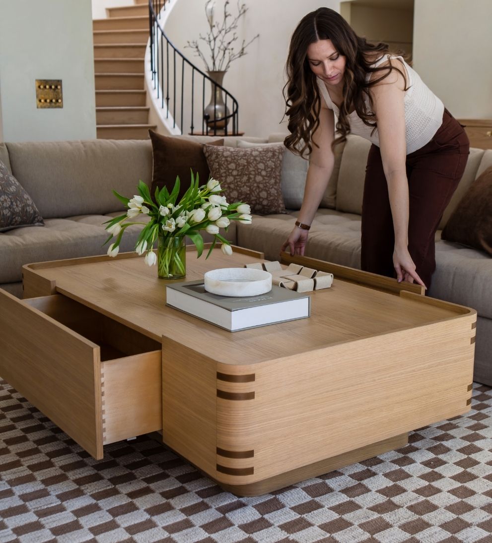 Astrid Coffee Table - Dimensions: 56 L x 36 W x 17 H |?Weight: 164 lbsThe Astrid Coffee Table is a study in quiet confidence¡ªstructured yet inviting