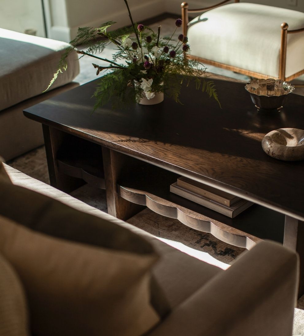 August Coffee Table - Dimensions: 54 L x 32 W x 17 H | Shelf Height: 7.08 | Weight: 137 lbsThe August Coffee Table brings depth and presence to a room