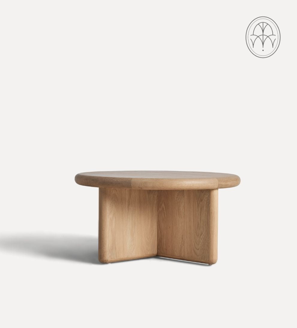 Austin White Oak Nested Coffee Table - Dimensions: Large Table: 38 Diameter x 12 H |?Small Table: 30 Diameter x 15 HWeight: Large Table: 90 lbs |