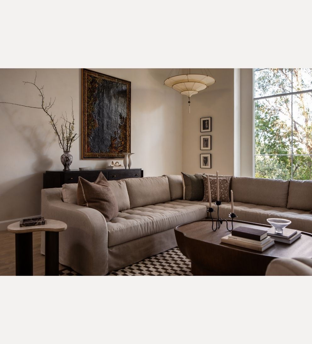 Avignon Custom Sectional - Dimensions: 121 L x 121 W x 34 H | Seat Height: 17 | Seat Depth: 25 | Arm Height: 33 | Arm Width: 7 | Weight: 391 lbsThe -…