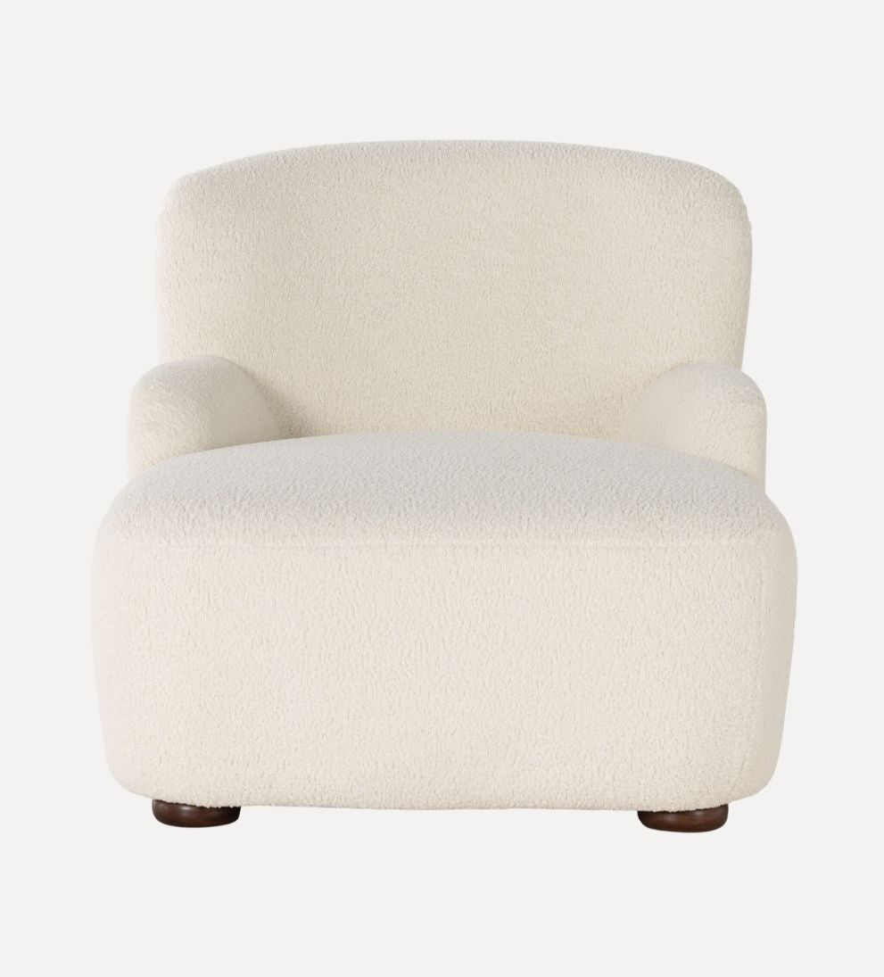 Avon Chaise Lounge in Sheepskin Natural - Overall Dimensions: 66 W x 30 D x 28 H | Seat Height: 17 | Seat Depth: 48The Avon Chaise Lounge in Sheepski…