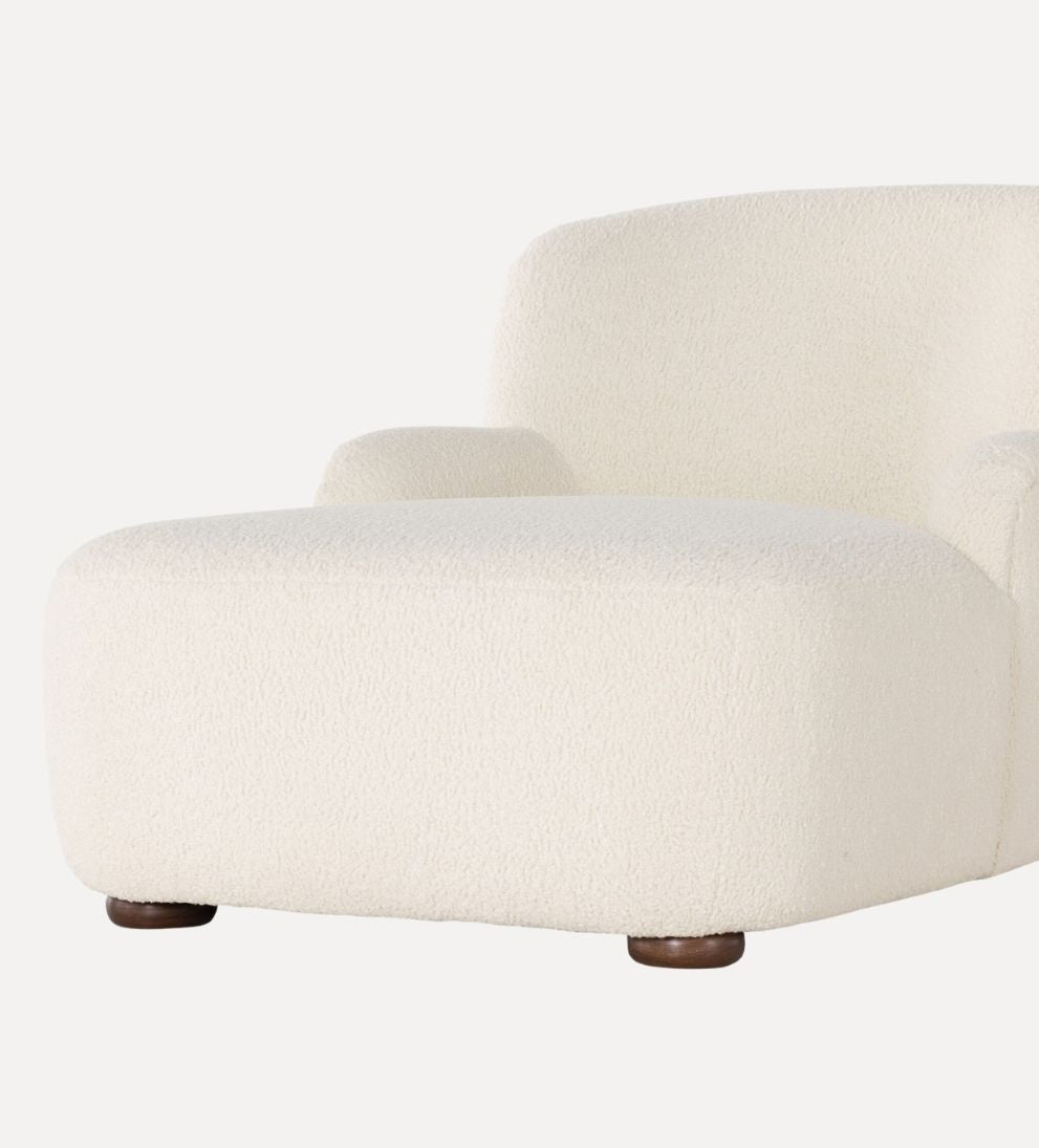 Avon Chaise Lounge in Sheepskin Natural - Overall Dimensions: 66 W x 30 D x 28 H | Seat Height: 17 | Seat Depth: 48The Avon Chaise Lounge in Sheepski…