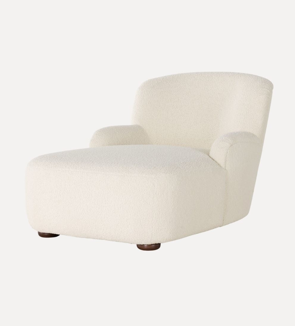 Avon Chaise Lounge in Sheepskin Natural - Overall Dimensions: 66 W x 30 D x 28 H | Seat Height: 17 | Seat Depth: 48The Avon Chaise Lounge in Sheepski…