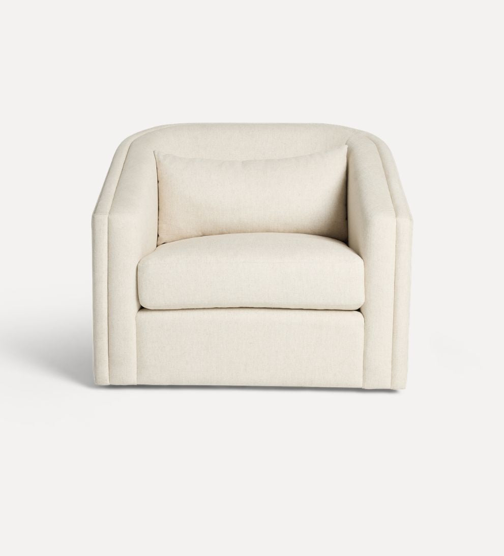Brielle Custom Swivel Lounge Chair - Dimensions: 36 L ¡Á 39 W ¡Á 33 H | Seat Width: 27 | Seat Depth: 20.5 (with pillow)Seat Height: 18.25 | Back