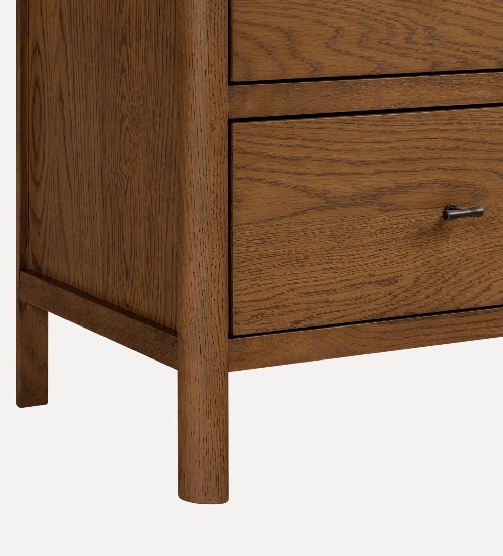 Walnut Newport Display Cabinet – Tall Glass-Front Storage with Soft-Close Drawers & Antique Bronze Hardware, 17"L x 39"W x 72"H