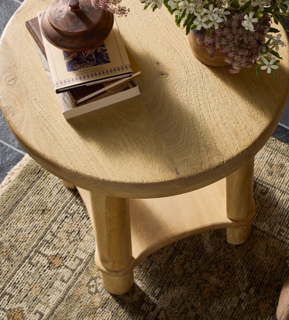 Celeste End Table - Overall Dimensions: 22 W x 22 D x 24.5 HThe Celeste End Table is where sculptural simplicity meets everyday function¡ªclean