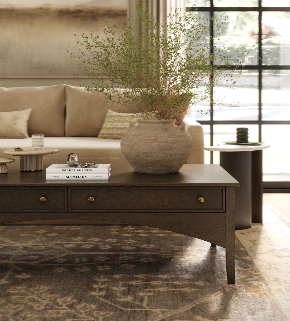 Cleo Coffee Table Espresso - Dimensions: 30 D x 60 W x 18 H | Weight: 97 lbsThe Cleo Coffee Table in espresso brings a moody, grounded energy to your…