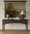 Cleo Console Espresso – Deep Espresso Oak Buffet with Brass Hardware, Architectural Lines, Versatile 72"W Console for Entryway or Living Space, 72"W x 18"D x 31"H