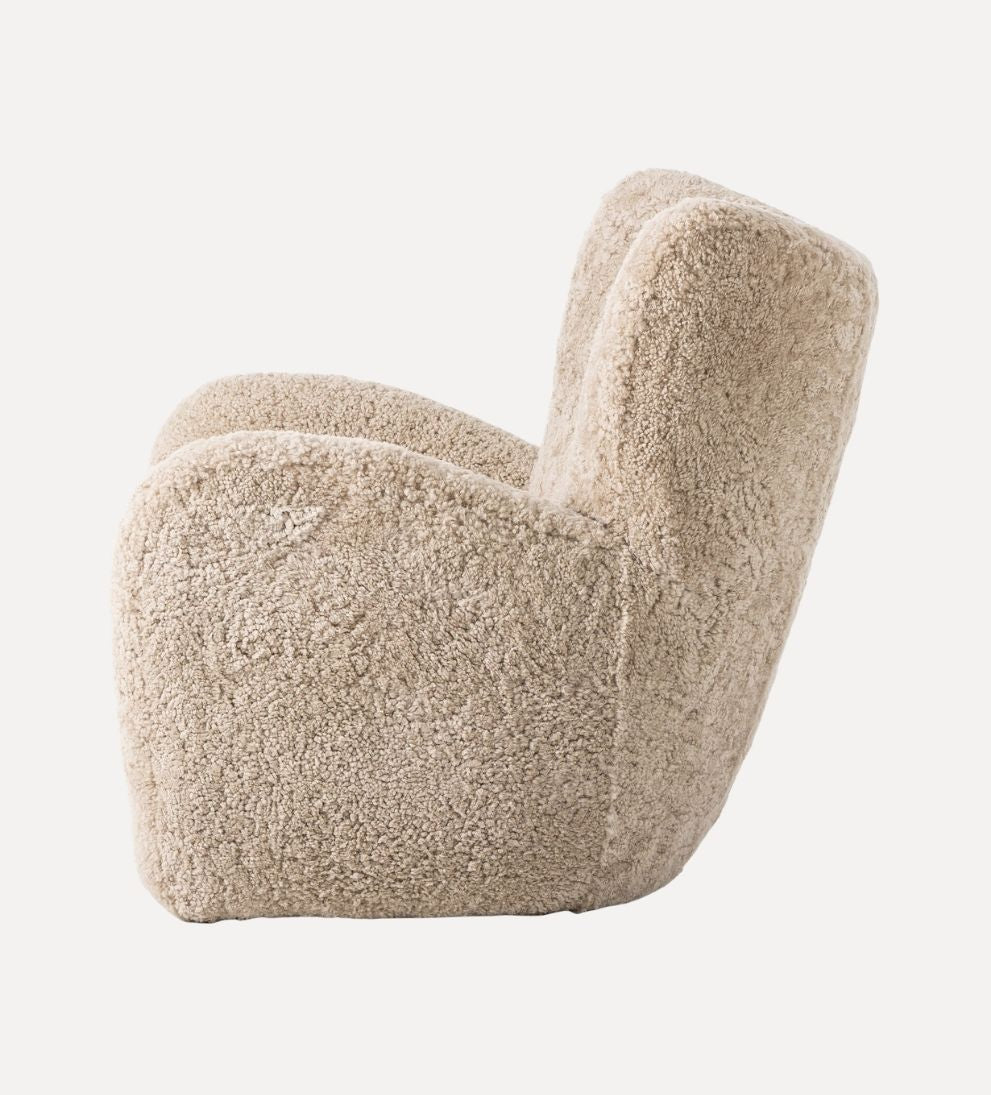 Elowen Chair in Beige Shearling - Overall Dimensions: 31 W x 35 D x 30 H | Seat Height: 18 | Seat Depth: 22 | Arm Height: 24 The Elowen Chair in Beig…