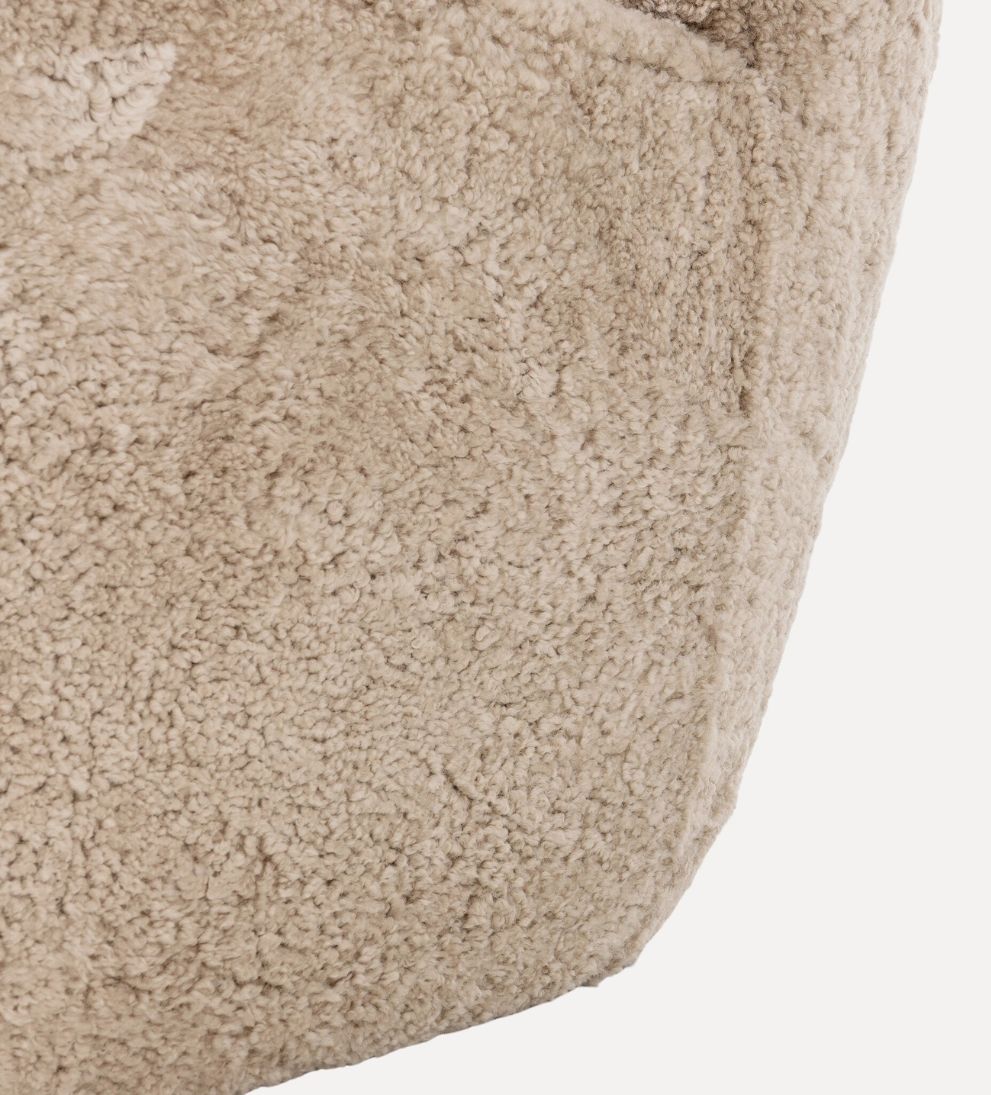 Elowen Chair in Beige Shearling - Overall Dimensions: 31 W x 35 D x 30 H | Seat Height: 18 | Seat Depth: 22 | Arm Height: 24 The Elowen Chair in Beig…