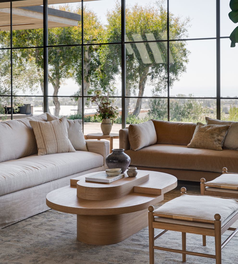 Emma White Oak Tiered Coffee Table - This asymmetrical top coffee table will bring a creative touch to any area - talk about a conversation starter!