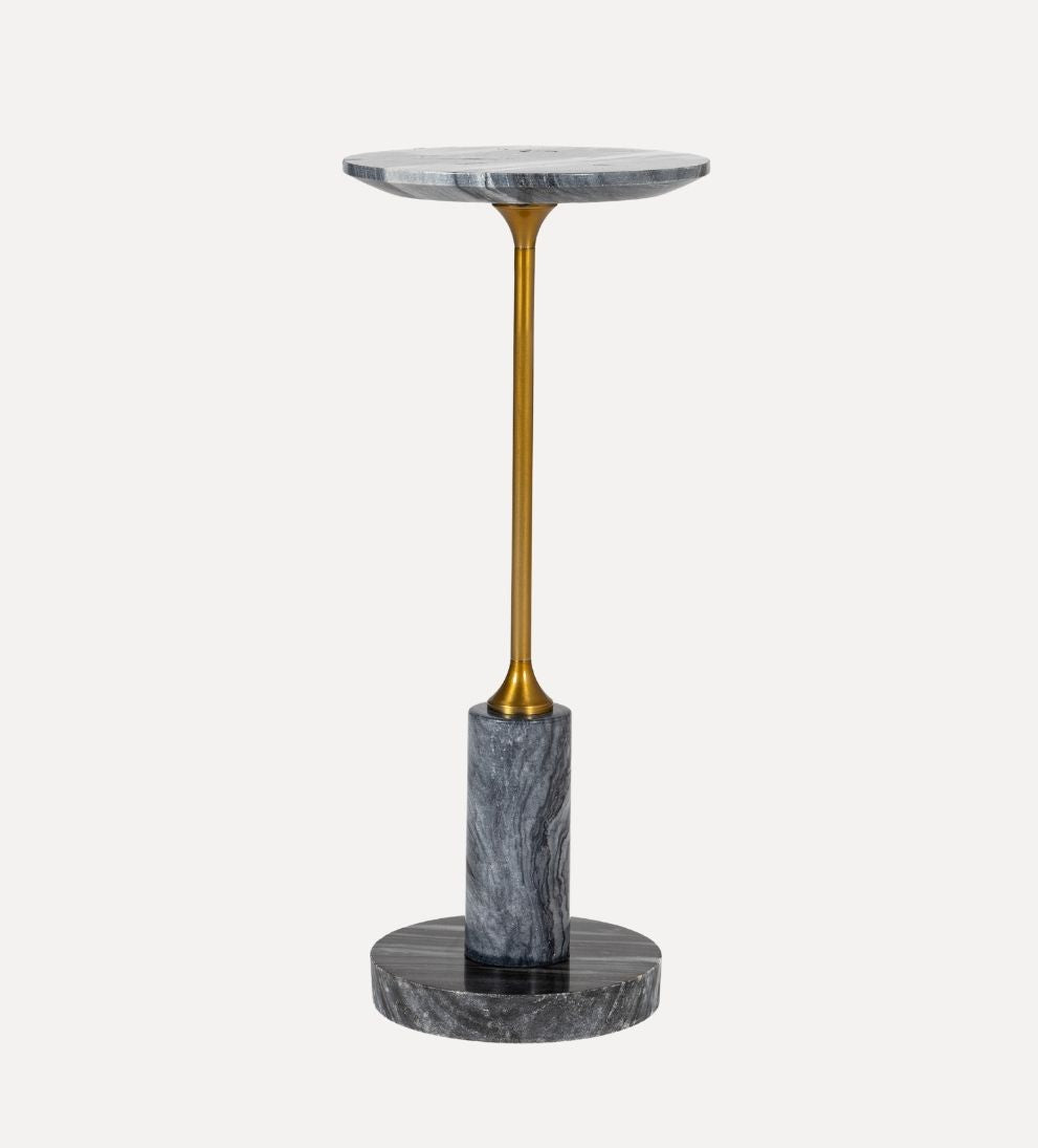 Madeline Drink Table - Black Marble - Dimensions: 9 L x 9 W x 20 HThe Madeline Drink Table in Black Marble is the moodier counterpart¡ªsleek