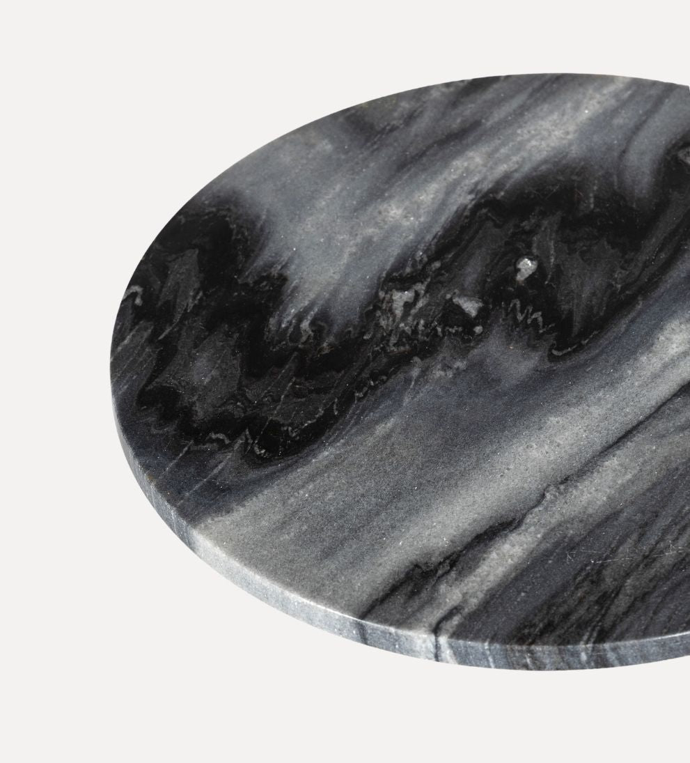 Madeline Drink Table - Black Marble - Dimensions: 9 L x 9 W x 20 HThe Madeline Drink Table in Black Marble is the moodier counterpart¡ªsleek