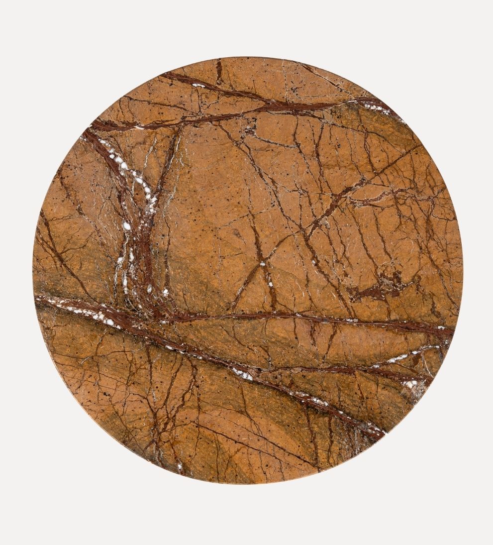 Madeline Drink Table - Brown Marble - Dimensions: 9 L x 9 W x 20 HThe Madeline Drink Table in Brown Marble leans warm, grounded, and quietly striking.