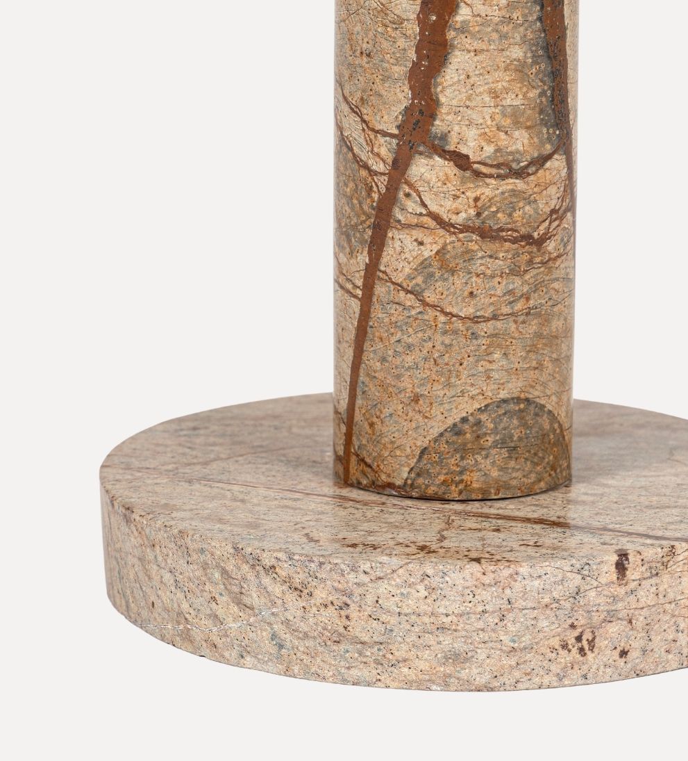 Madeline Drink Table - Brown Marble - Dimensions: 9 L x 9 W x 20 HThe Madeline Drink Table in Brown Marble leans warm, grounded, and quietly striking.