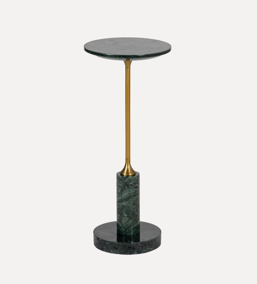 Madeline Drink Table - Green Marble - Dimensions: 9 L x 9 W x 20 HThe Madeline Drink Table in Green Marble brings a richer, more dramatic take to a