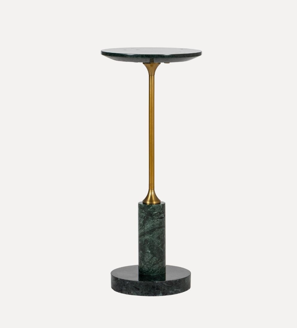 Madeline Drink Table - Green Marble - Dimensions: 9 L x 9 W x 20 HThe Madeline Drink Table in Green Marble brings a richer, more dramatic take to a