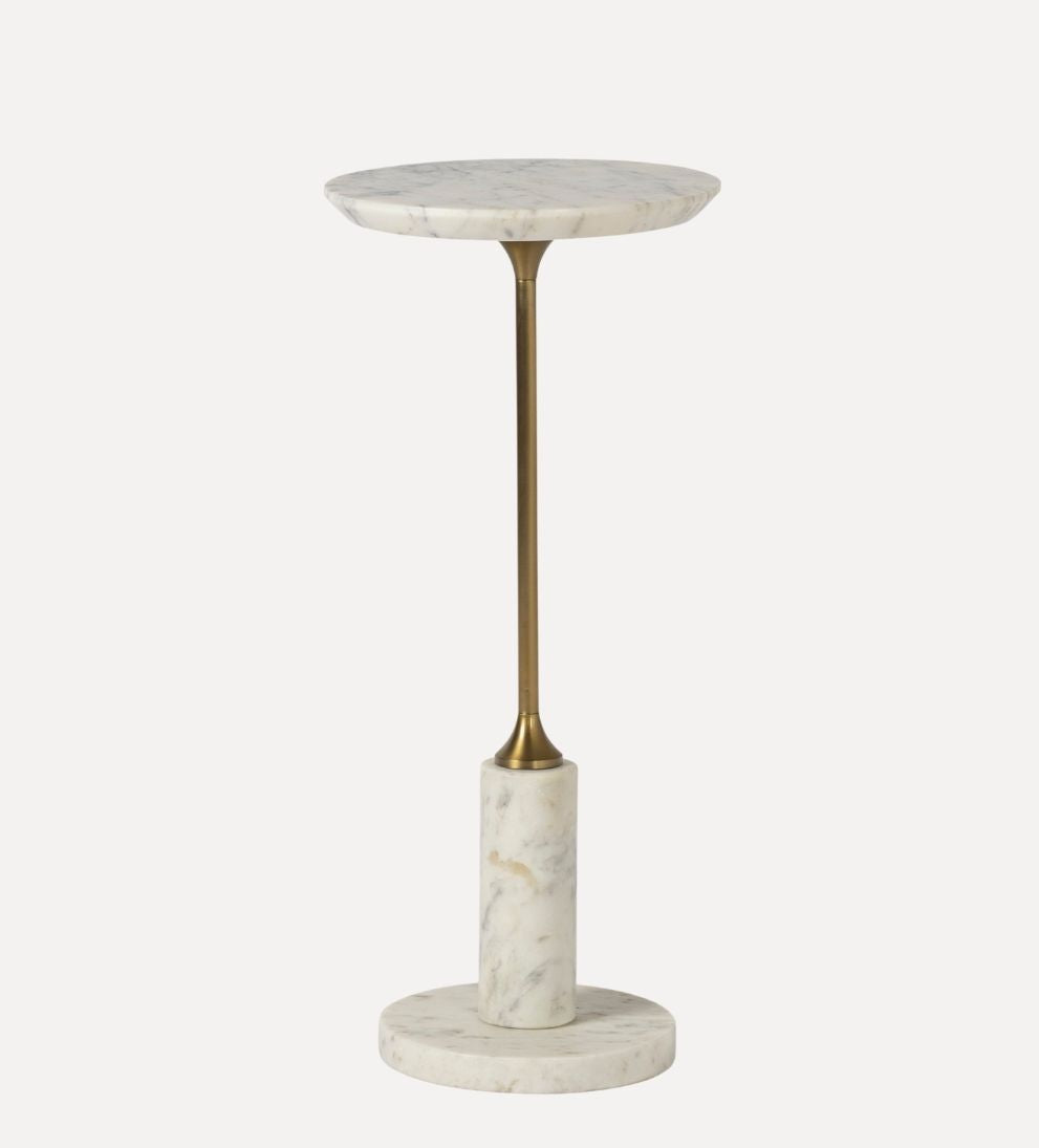Madeline Drink table - White Marble - Dimensions: 9 L x 9 W x 20 HThe Madeline Drink Table is simplicity, refined. - With its clean lines, softly