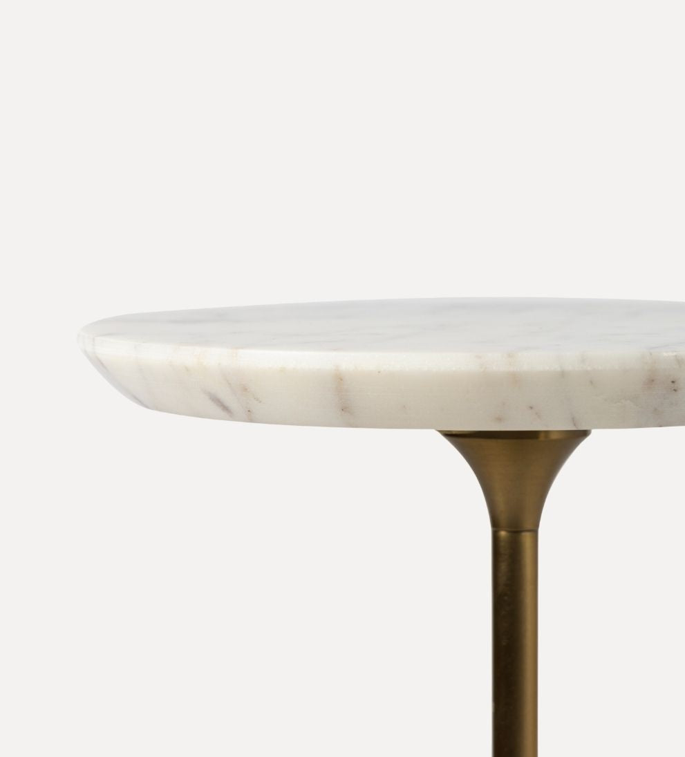 Madeline Drink table - White Marble - Dimensions: 9 L x 9 W x 20 HThe Madeline Drink Table is simplicity, refined. - With its clean lines, softly