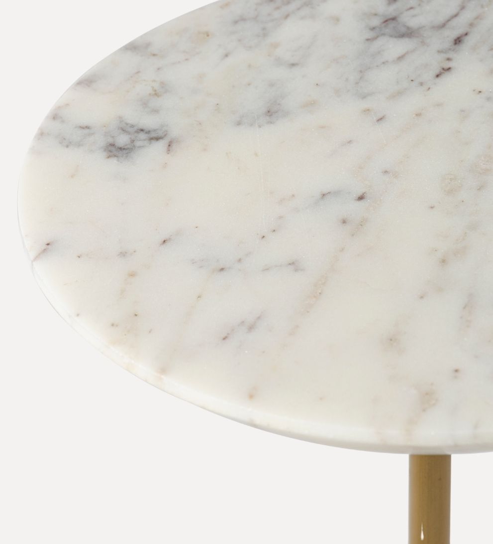 Madeline Drink table - White Marble - Dimensions: 9 L x 9 W x 20 HThe Madeline Drink Table is simplicity, refined. - With its clean lines, softly