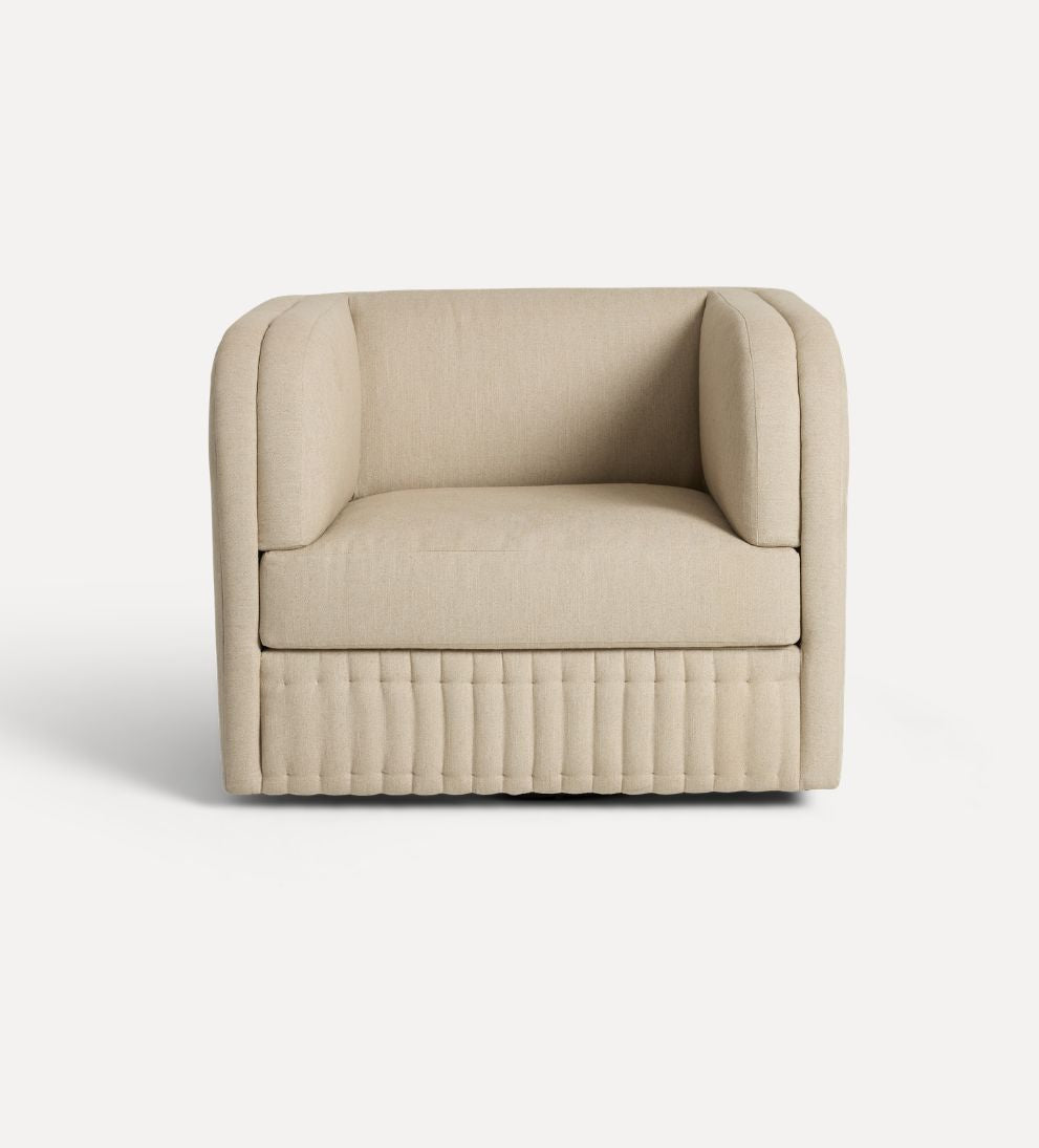 Holly Custom Swivel Chair - Dimensions: 36 L x 38 W x 30 H | Seat Height: 17.5 | Seat Depth: 24 | Weight: 123 lbs | Shown in Fabric:?Performance