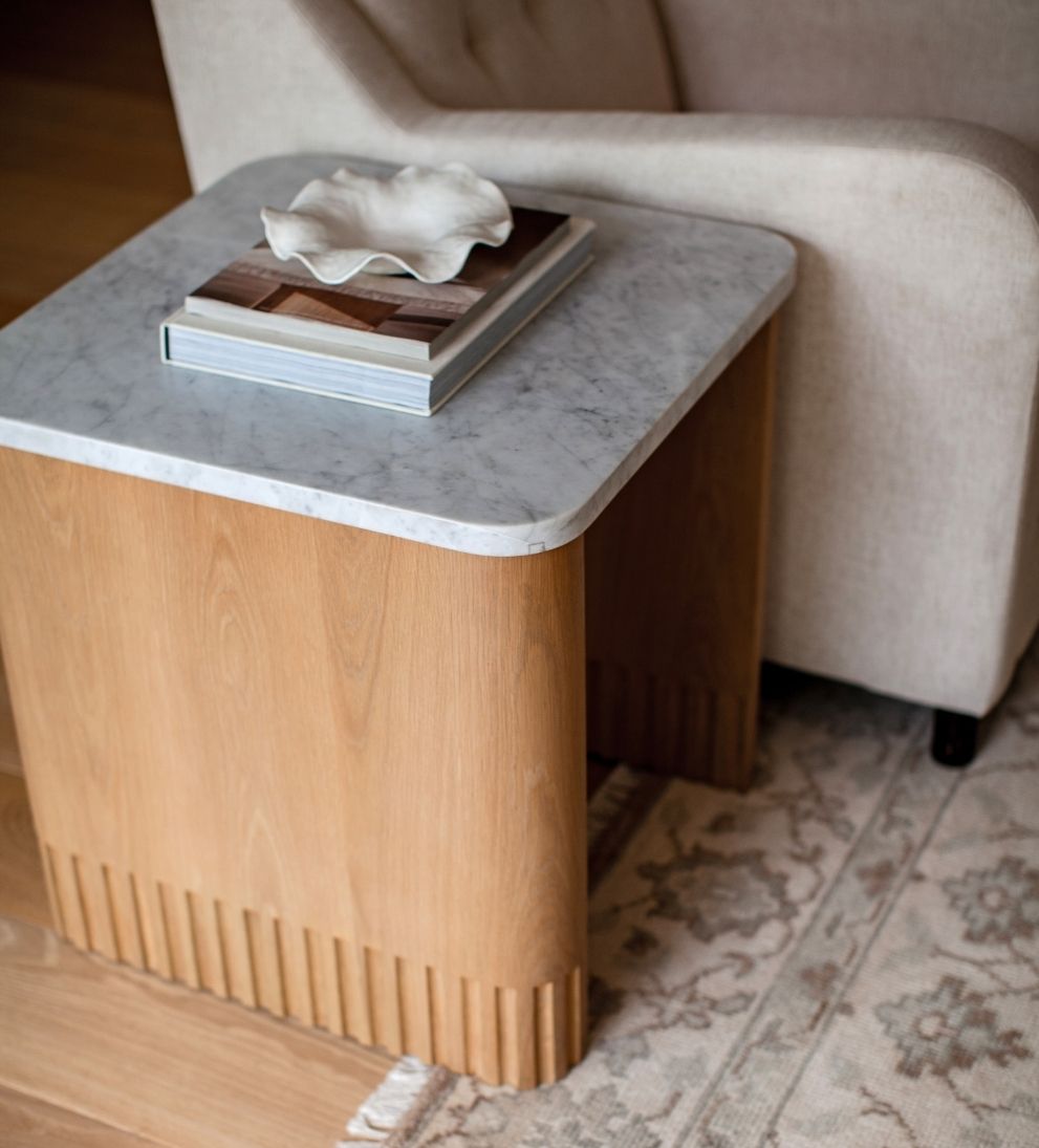 Ingrid Side Table - Dimensions: 22 L x 22 W x 24 HThe Ingrid Side Table translates the clean geometry and craftsmanship of Lindye¡¯s kitchen island -…