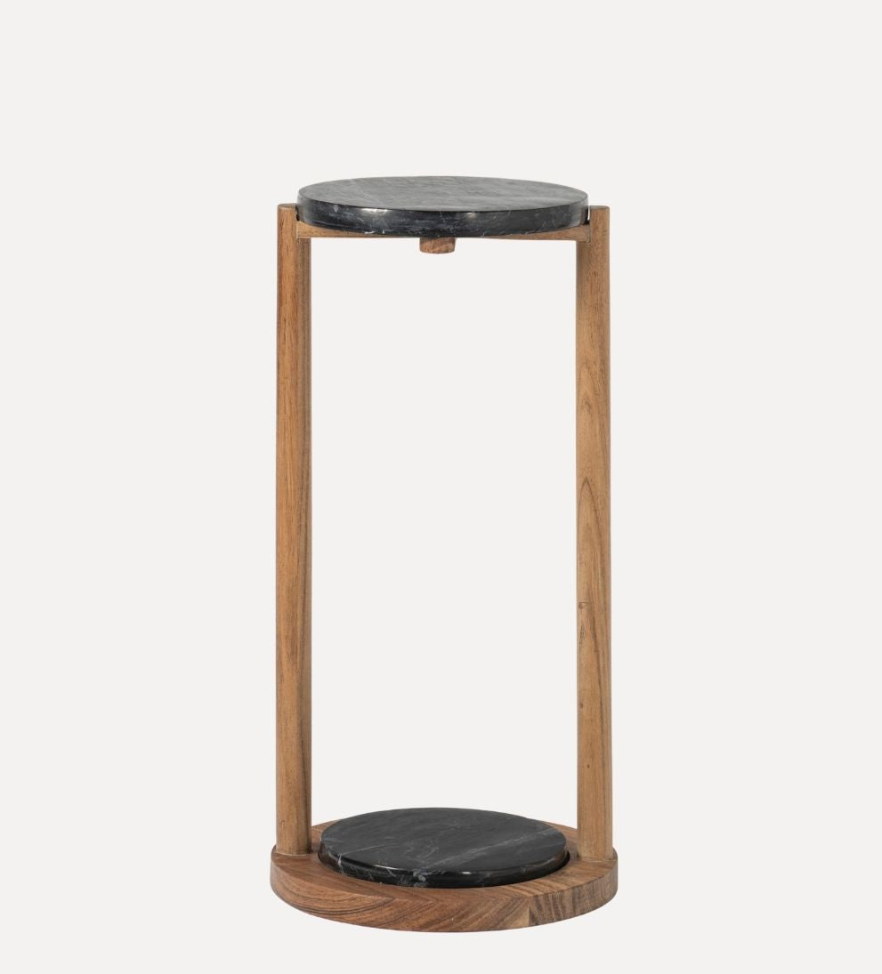 Julia Drink Table - Acacia / Marble - Dimensions: 10 L x 10 W x 20 HThe Julia Drink Table is a study in balance¡ªwarm wood, cool stone, and a