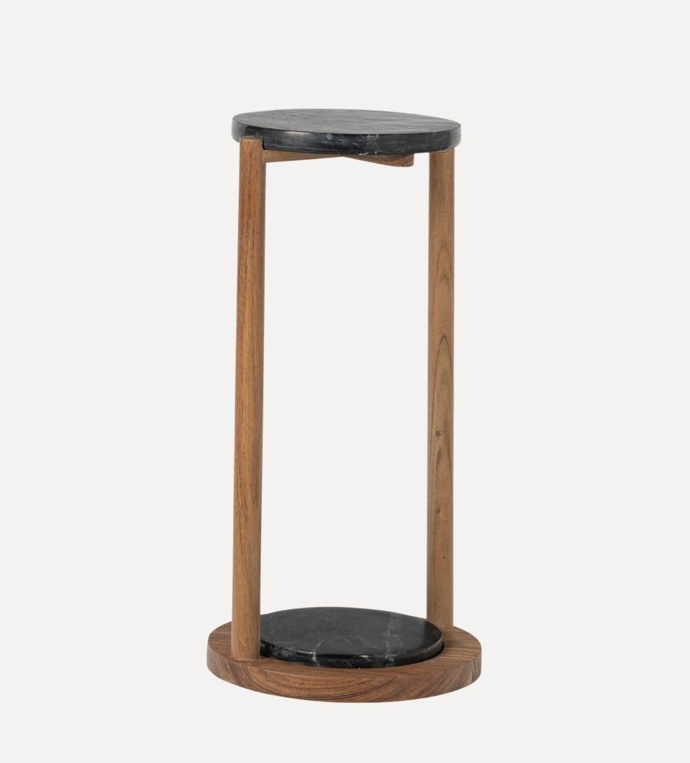 Julia Drink Table - Acacia / Marble - Dimensions: 10 L x 10 W x 20 HThe Julia Drink Table is a study in balance¡ªwarm wood, cool stone, and a