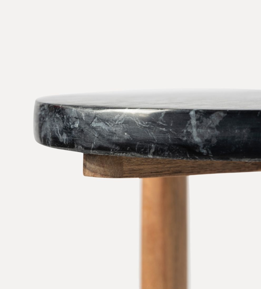 Julia Drink Table - Acacia / Marble - Dimensions: 10 L x 10 W x 20 HThe Julia Drink Table is a study in balance¡ªwarm wood, cool stone, and a