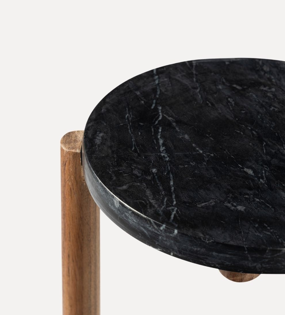 Julia Drink Table - Acacia / Marble - Dimensions: 10 L x 10 W x 20 HThe Julia Drink Table is a study in balance¡ªwarm wood, cool stone, and a