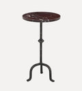 Josie End Table in Cordovan Marble - Overall Dimensions: 18 W x 18 D x 22 H The Josie End Table in Cordovan Marble is a quiet statement piece¡ªrich