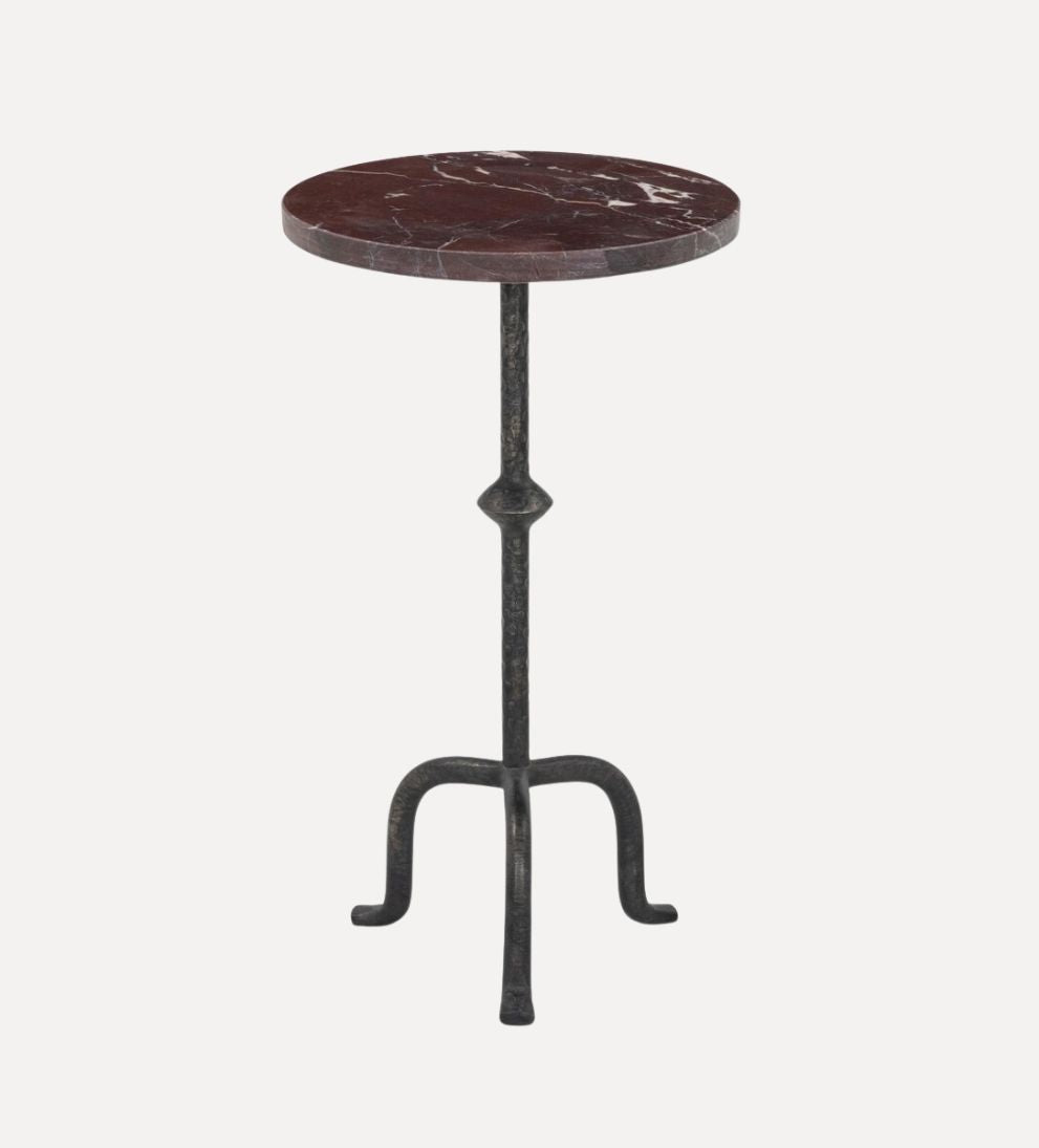 Josie End Table in Cordovan Marble - Overall Dimensions: 18 W x 18 D x 22 H The Josie End Table in Cordovan Marble is a quiet statement piece¡ªrich