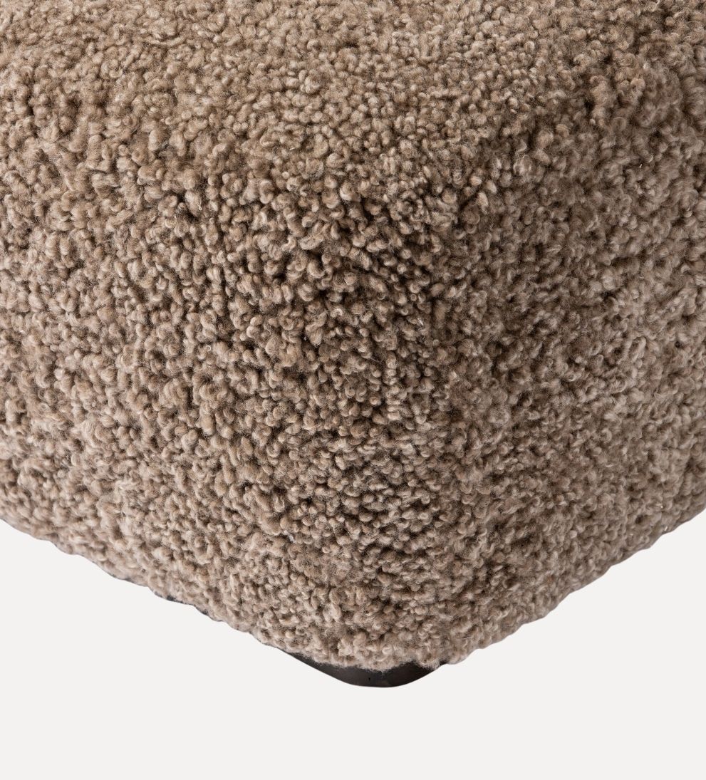 Julia Chaise in Taupe Shearling - Overall Dimensions: 35 W x 59 D x 29.5 H | Seat Height: 17.50 | Seat Depth: 46 |?Arm Height from Floor: 25 The Julia