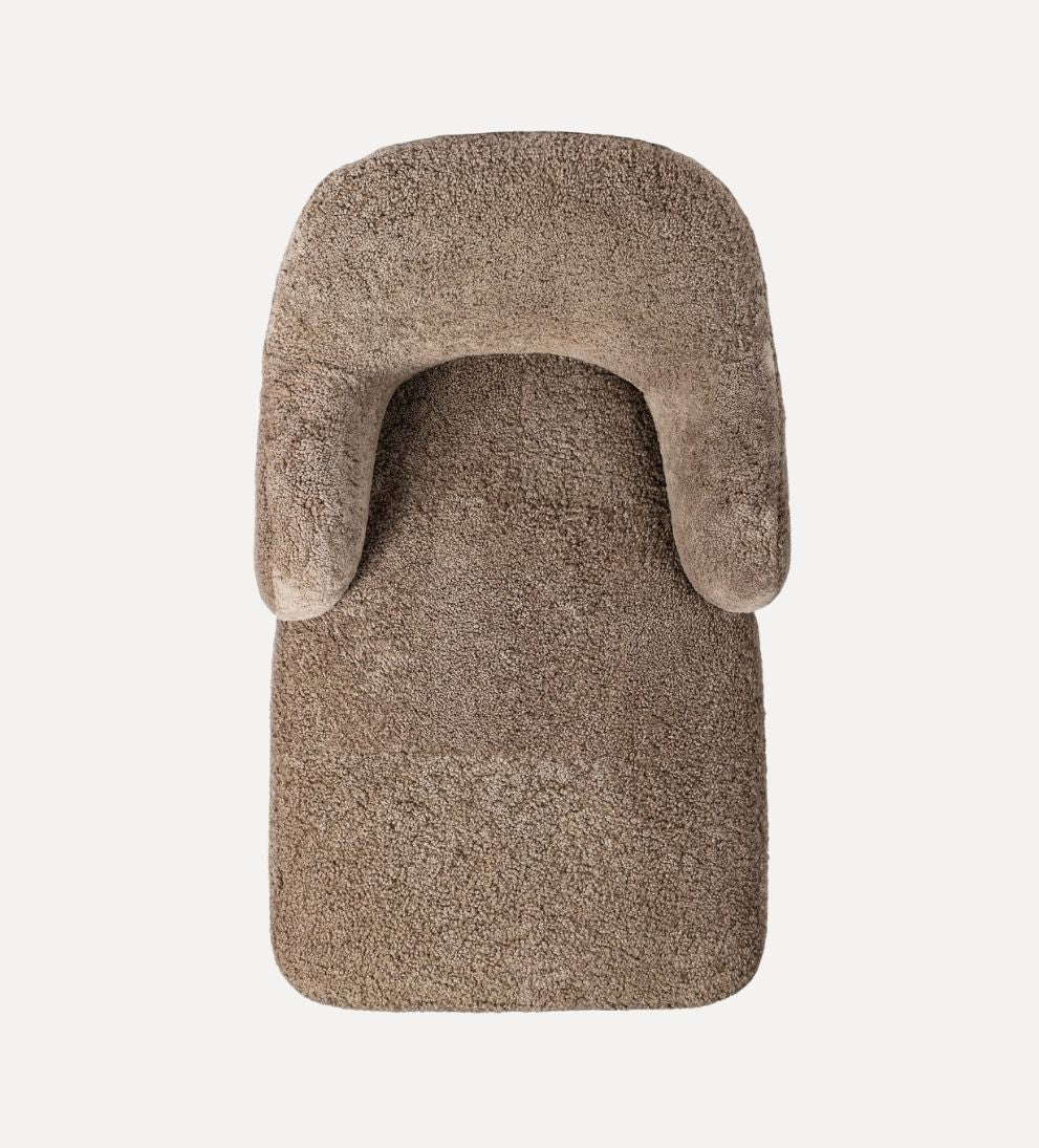 Julia Chaise in Taupe Shearling - Overall Dimensions: 35 W x 59 D x 29.5 H | Seat Height: 17.50 | Seat Depth: 46 |?Arm Height from Floor: 25 The Julia