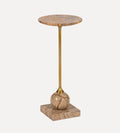 Lauren Drink Table in Brown Marble - Dimensions: 9 L x 9 W x 20 H The Lauren Drink Table in Brown Marble brings a little more depth to the