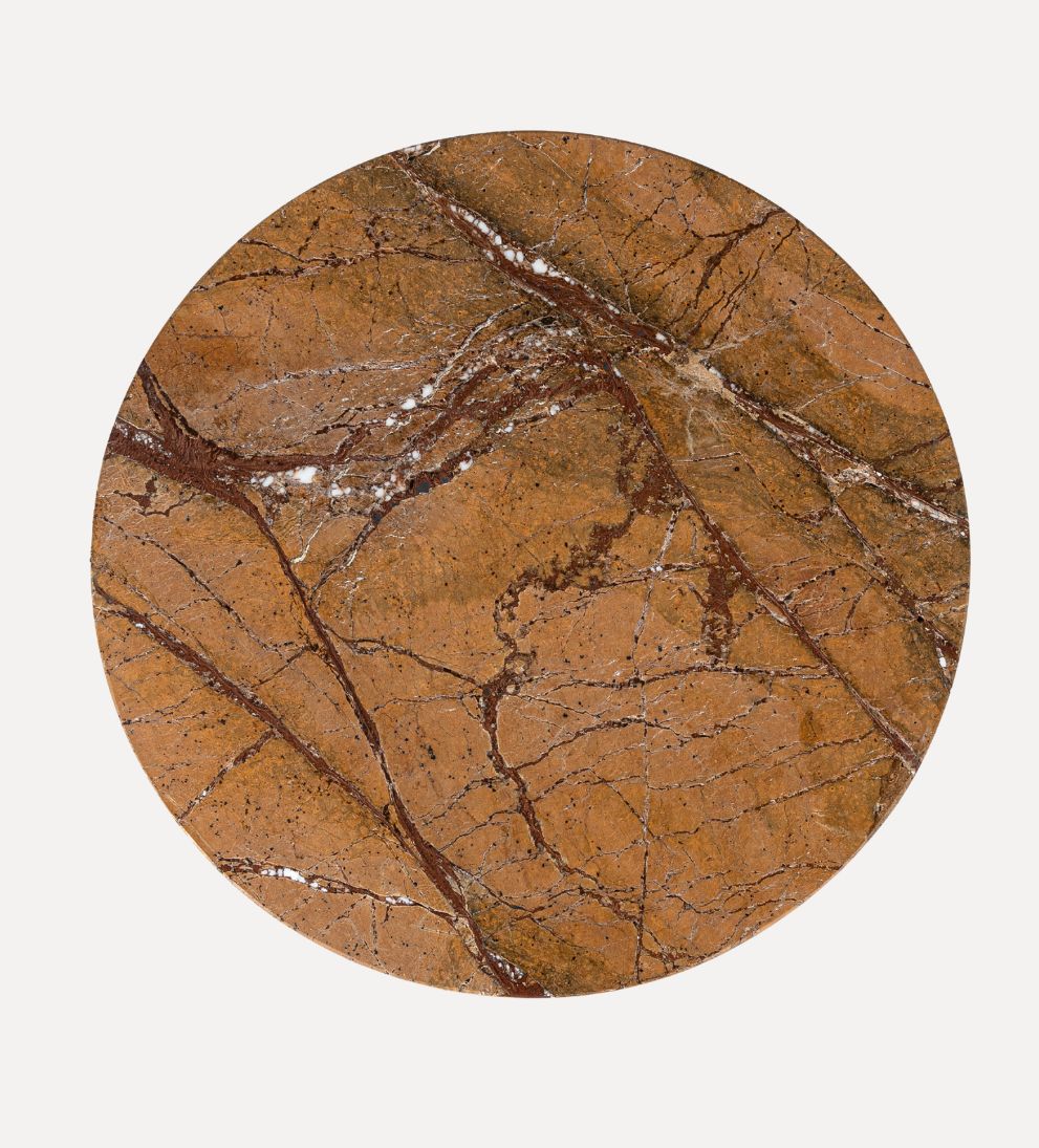Lauren Drink Table in Brown Marble - Dimensions: 9 L x 9 W x 20 H The Lauren Drink Table in Brown Marble brings a little more depth to the