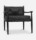 Bonaire Lounge Chair - Add a touch of modern masculinity with this stunning lounge chair. - Sungkai black wood is belted with leather straps and gold