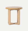 Liv End Table - Introducing the Liv End Table! - Crafted from natural nettlewood, its sturdy, cross-style base supports a rounded tabletop with a soft