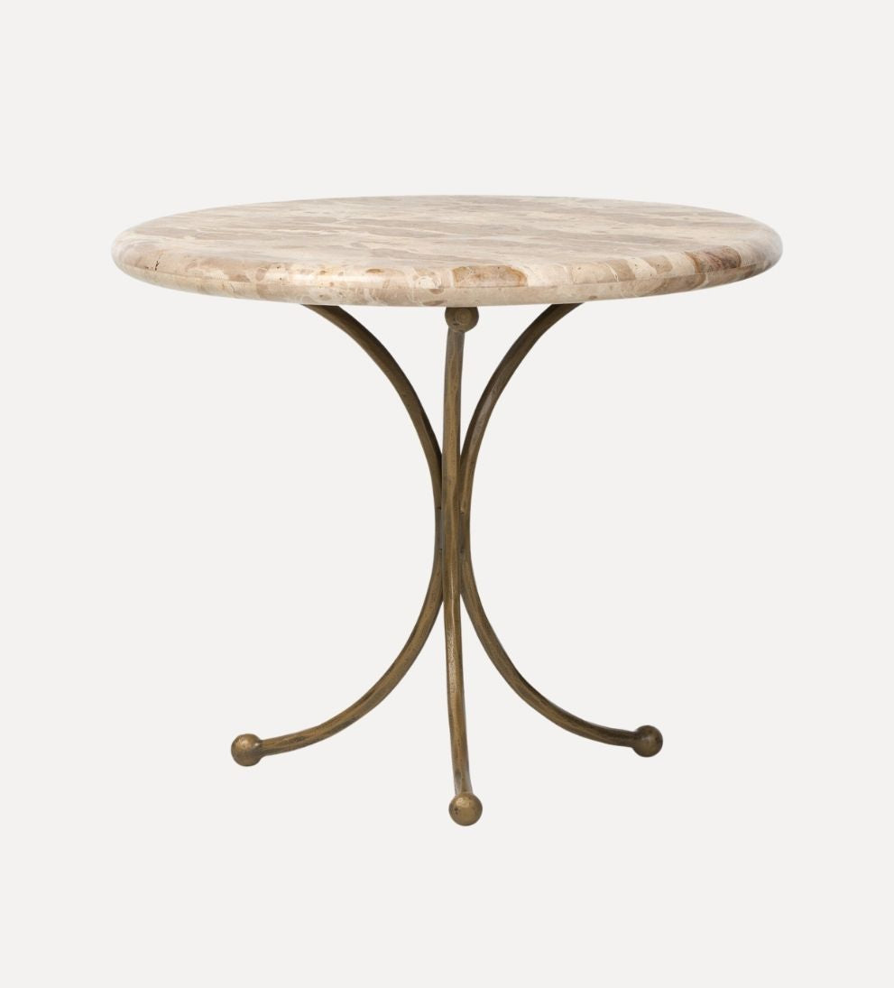 Lucian End Table in Fossil Marble - Overall Dimensions: 18 W x 18 D x 22 H The Lucian End Table in Fossil Marble is where natural material meets