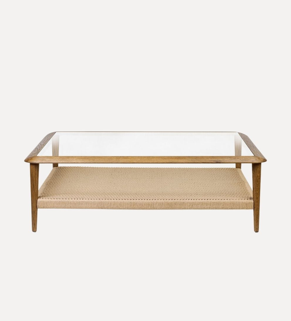 Lumi Coffee Table - Overall Dimensions: 50 W x 50 D x 16 H | Shelf Clearance from Floor: 5 H The Lumi Coffee Table is where sculptural form meets